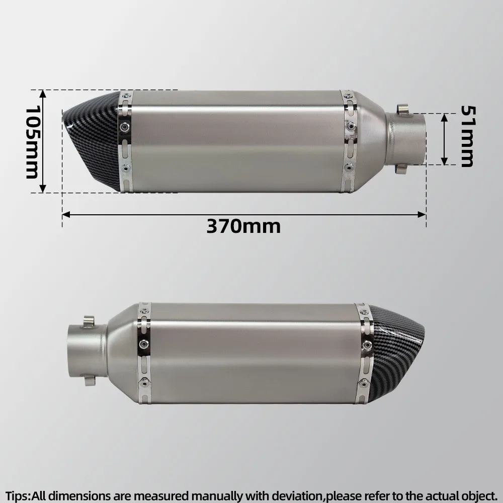 370MM Motorcycle Exhaust Muffler System For YAMAHA MT15 R15 XSR155 2017-2026 R125 MT125 XSR125 2020-2026 Sport Bike