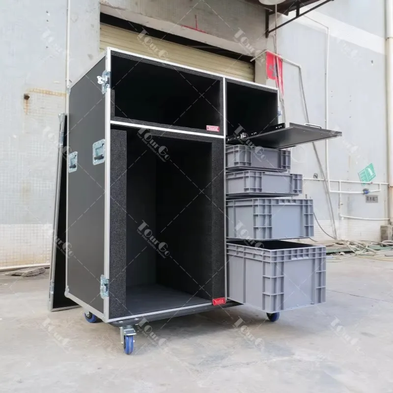 Custom Black Multi-use Refrigerator Microwave & Coffee Machine Case Large Storage Space With 4 Containers