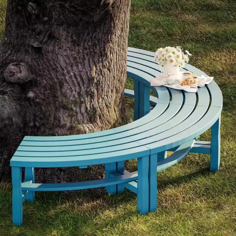 Antiseptic wood enclosed tree stool outdoor tree pool sitting stool courtyard open-air stool garden leisure seat outdoor park