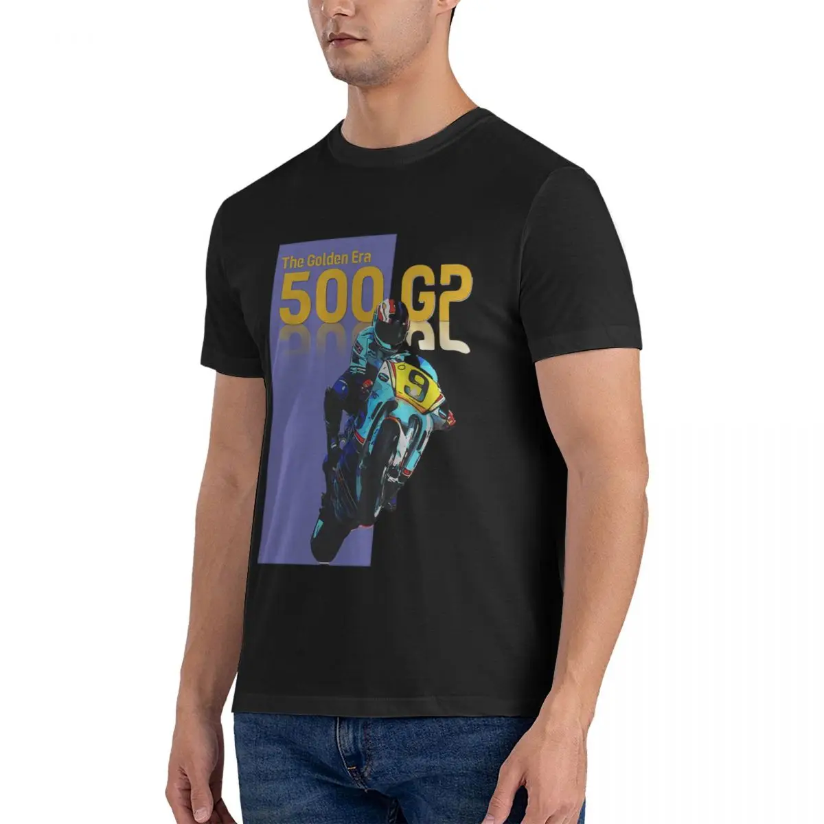 Novelty The Golden Era Wheelie Of Glory 500 GP T-Shirt Men O Neck Pure Cotton T Shirts The Golden Era Cagiva Short Sleeve