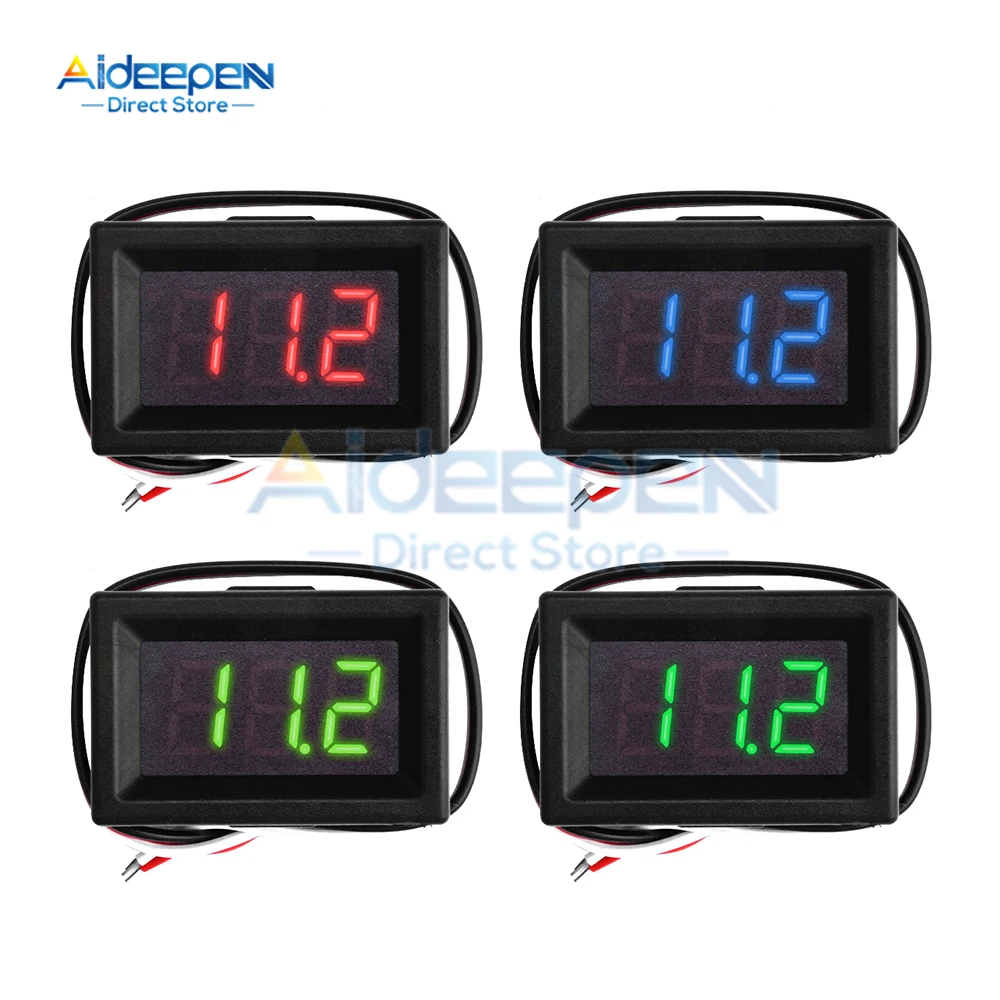 Painel de Voltagem Digital Medidor, voltímetro, DC 0 a 30V, vermelho, azul, verde, 6V, 12V, electromobile, motocicleta, carro