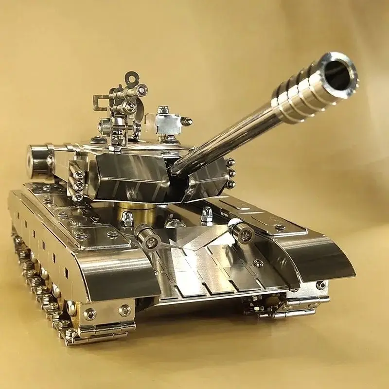 Stainless steel main battle tank model  Metal toy Alloy military combat vehicle  Collectible grade alloy tank