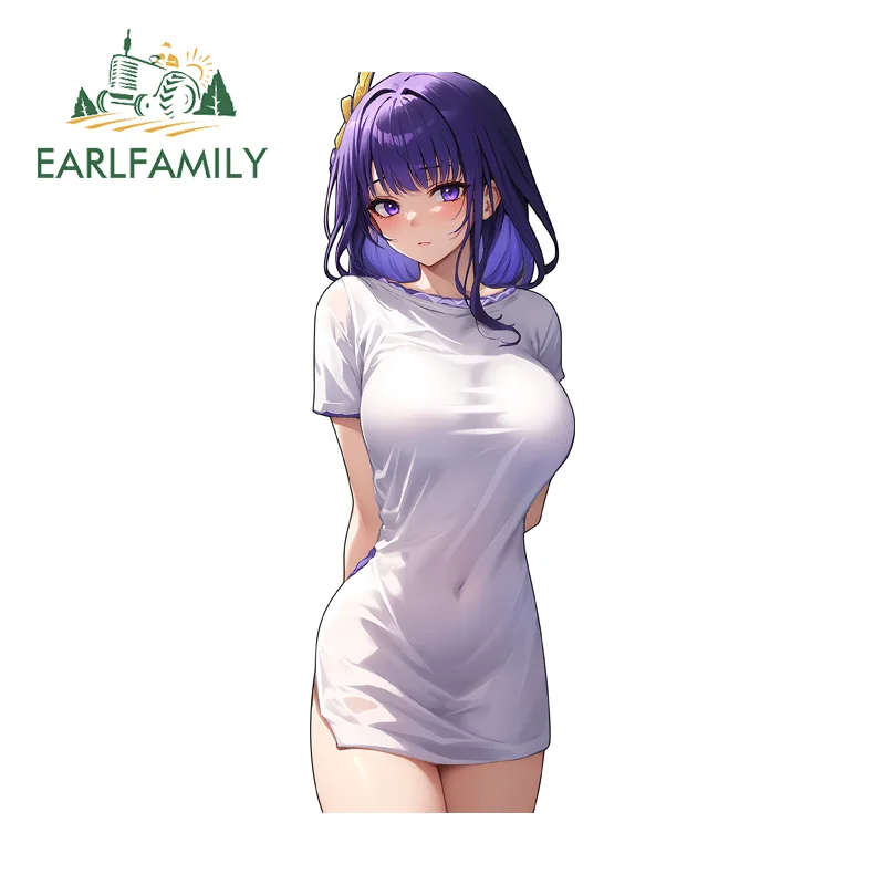 

EARLFAMILY Genshin Impact Raiden Shogun автомобильная наклейка Beelzebul сексуальная наклейка с большой грудью ноутбук защита двери автомобиля устойчивая к царапинам