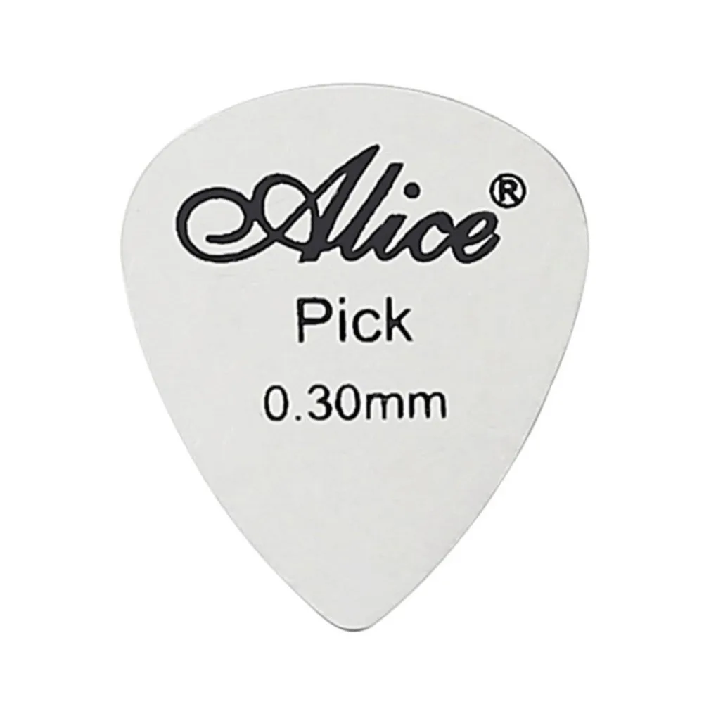 0.3mm Heavy Hard Silvery Alice Steel Guitar Picks Plectrums 03mm Set of 6 Perfect for Fast and Precise Playing