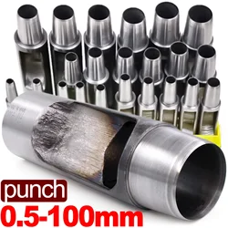 Herramientas perforadoras de 0,5-100mm para manualidades de cuero, cinturón de papel, bolsa de ropa, correa, tela de hoja de hierro, perforadora de borde de hoja afilada