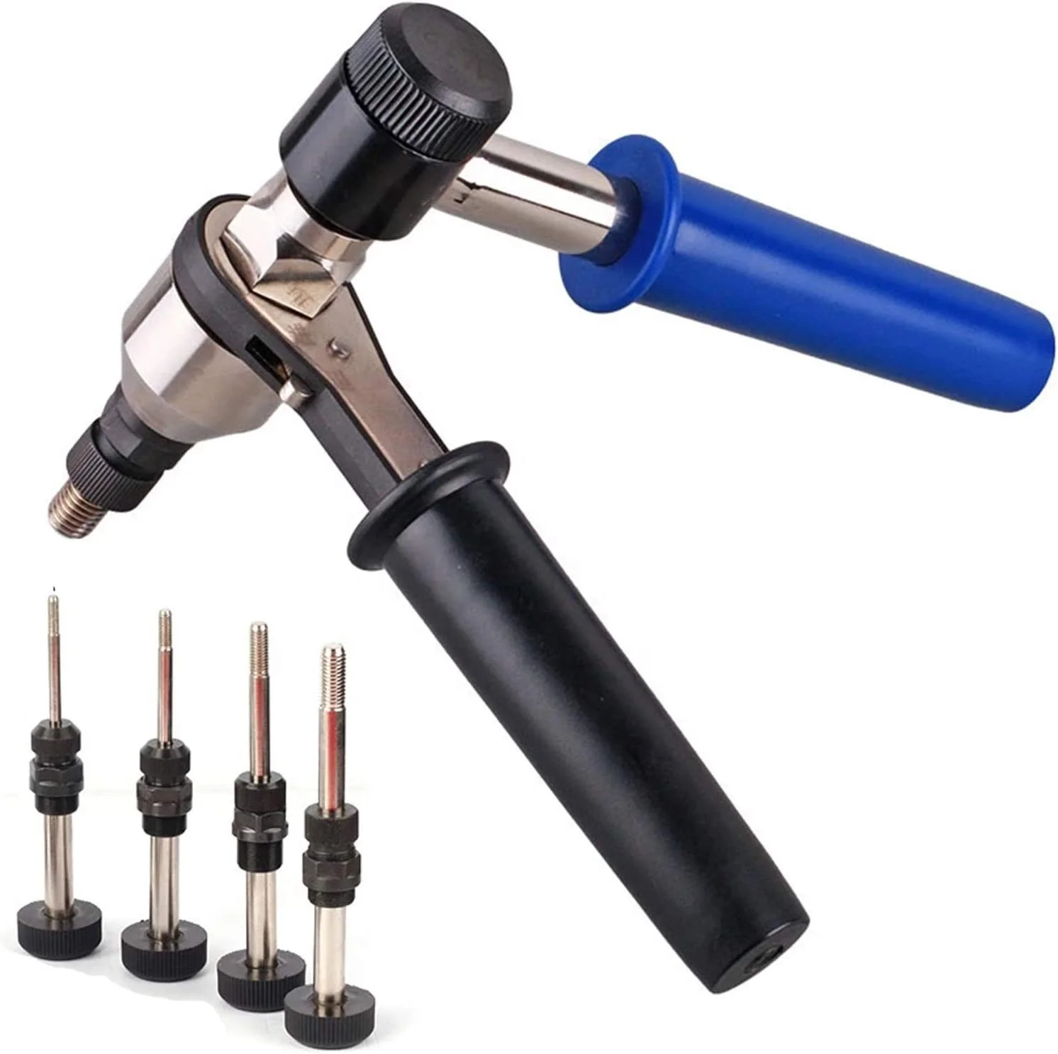 Rivet Nut Tool, Hand Riveting Nut Gun with 6 Quick Change Metric Mandrels(M5, M6, M8, M10, M12)