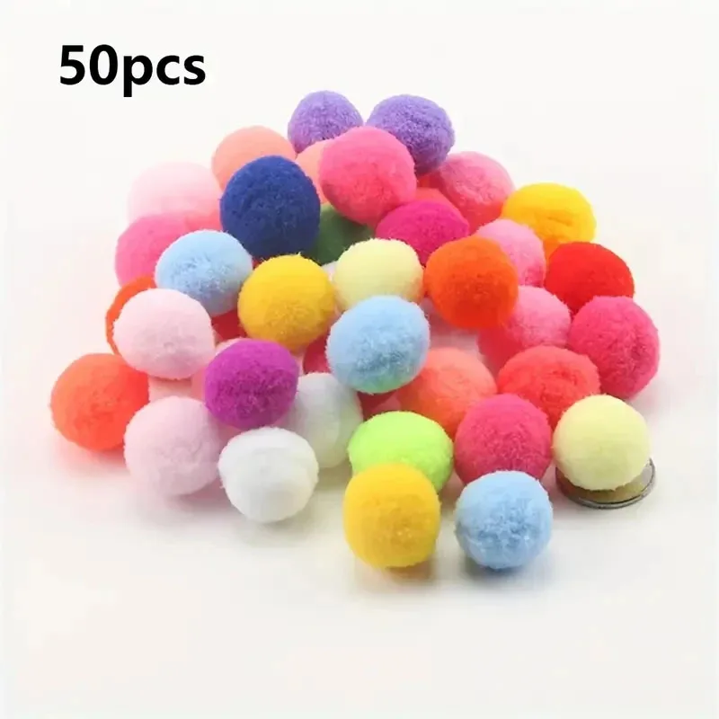 50/100 pcs Cute Funny Cat Toys Stretch Plush Ball Cat Toy Ball Creative Colorful Interactive Cat Pom Pom Cat Chew Toy