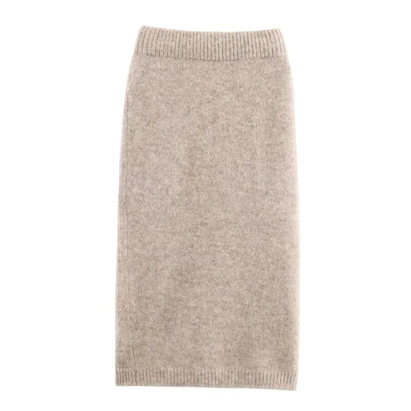 Cardigan de malha com cinto jacquard feminino com efeito desbotado conjunto de saia midi de malha escritório viajante workwear moda estilo elegante