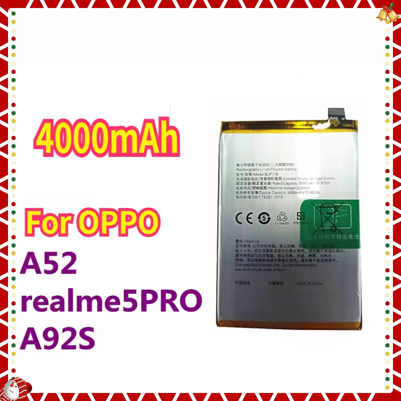 New Battery for OPPO realme5PRO A92S A52 A72 BLP781 729 779 4000mAh Mobile Phone Batteries