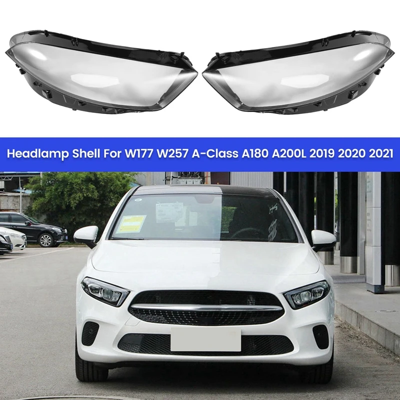 

Left Car Headlight Lens Cover Head Light Lamp Shade Shell Lens Lampshade For Mercedes Benz W177 A-Class 2019-2021 Accessory