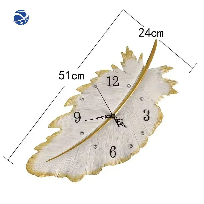 羽の形をしたモダンな樹脂製掛け時計,豪華な室内装飾,室内装飾,無料の照明,24x50,2024
