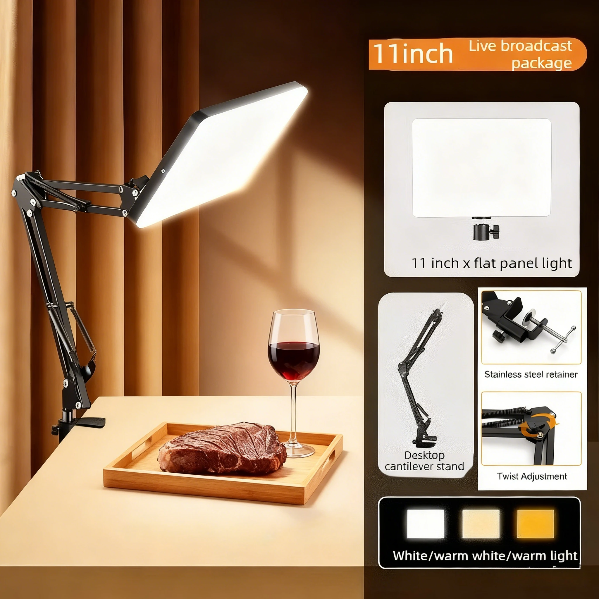 

Светодиодный светильник для фотосъемки, светильник для селфи, освещение для конференций, лампа для фотостудии с ножничной подставкой для масштаба, прямая трансляция на YouTube