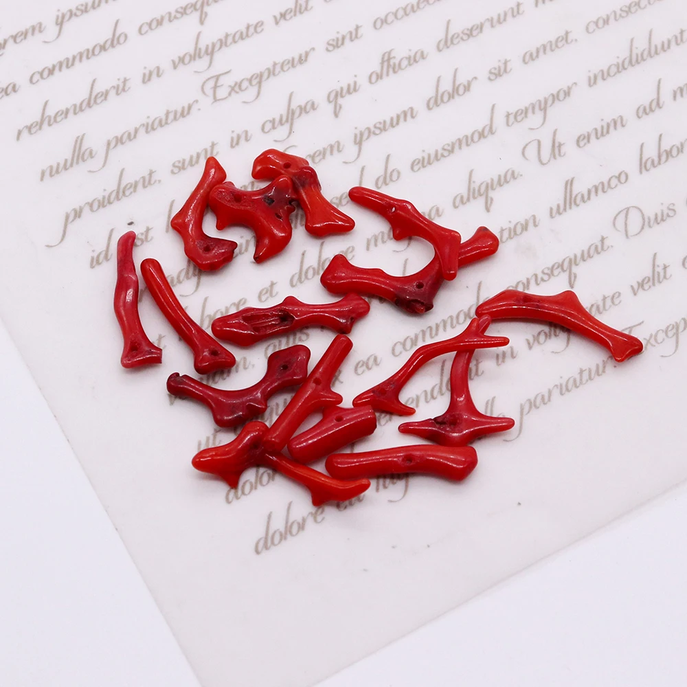 2023 New 1PCS Natural Coral Bead Red Irregular Branch Shaped Pendant Jewelry Making DIY Bracelet Necklace Earrings Charm Gift