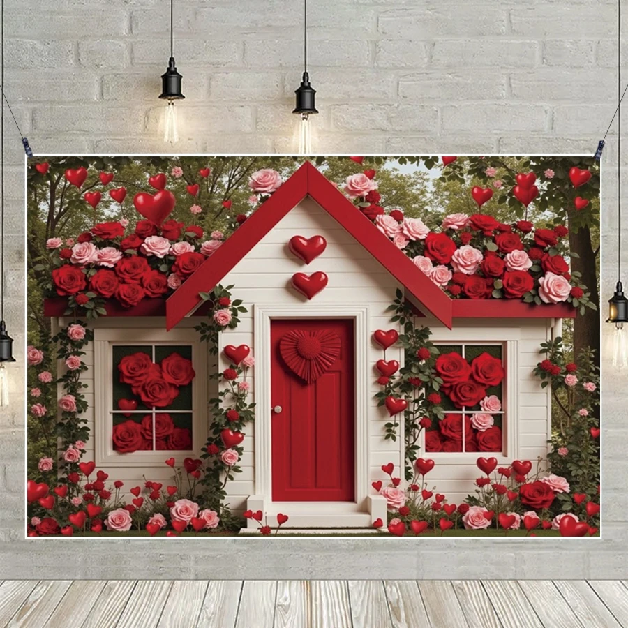 MOON.QG Latar Belakang Foto Hari Valentine Romantis Lampu Peri Boneka Beruang Balon Hati Poster Pernikahan Latar Belakang 14 Februari