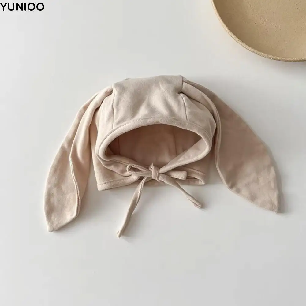 

Ear-Warming Thin Baby Rabbit Ear Hat Windproof No Brim Children's Cap Cotton Cartoon Bonnet Beany Hat Spring Summer