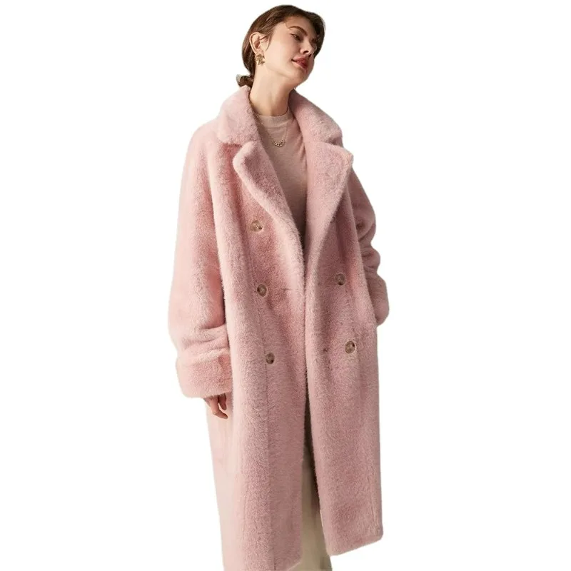 2023 Ladies Robe Winter New Mink Fur Coat Women's Fur One Piece Long Thickened Fur Upscale Fashion Comfortable Loose Coat