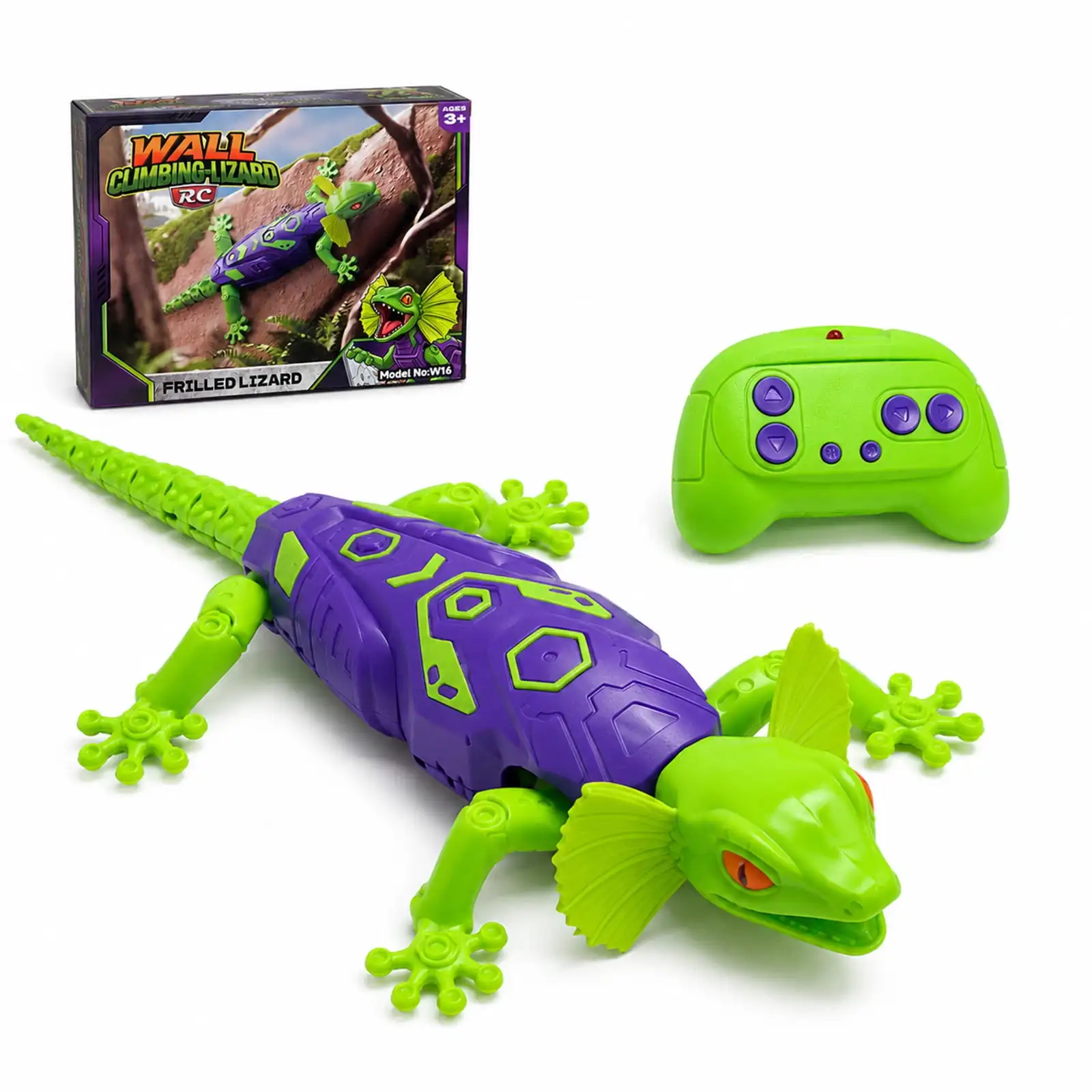 Wall Climbing RC Lizard Toy Rechargeable Remote Control Gecko Dual Mode Wall Crawler with LED Eyes 360° Rotation Kids Boys Gift