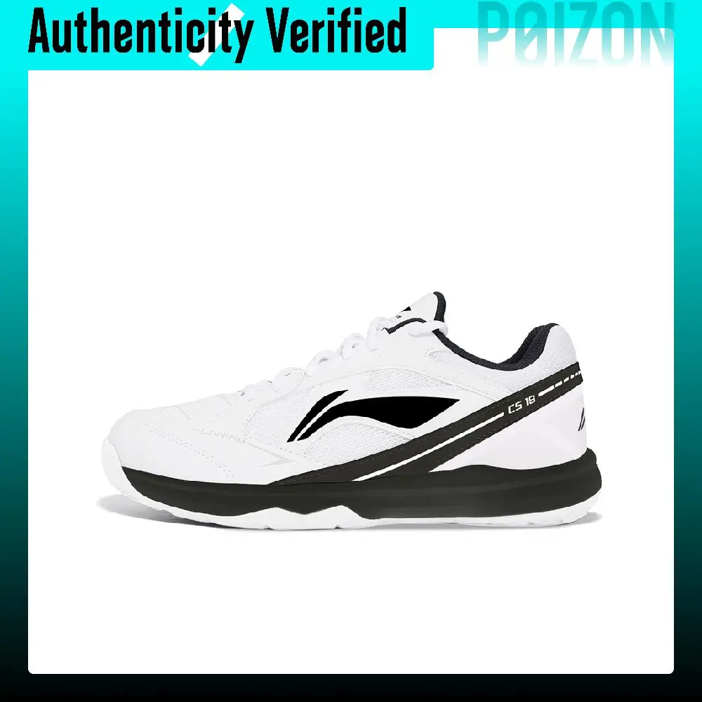 Li-Ning CS-19 Slip-Resistant, Abrasion-Resistant, Breathable Badminton Shoes Training Shoes Unisex Black White AYTT039-4