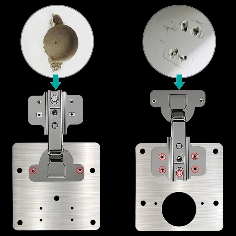 Nowy do szafki zestaw do naprawy zawiasów drzwi do kredensu kuchennego płyta montażowa zawiasów z otworami do mocowania na płasko