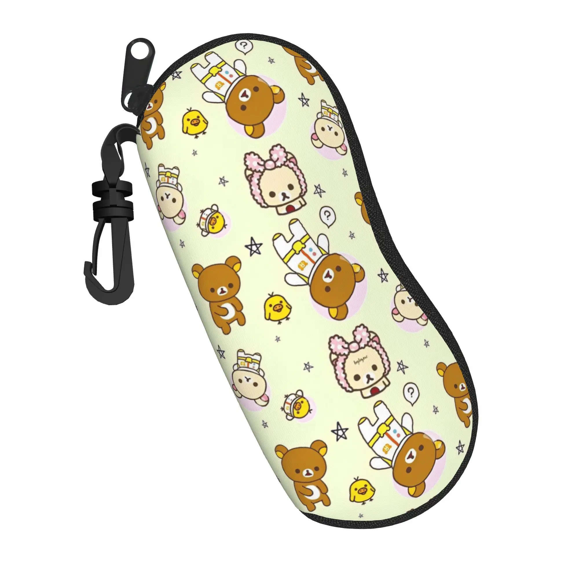 

Чехол для очков Rilakkuma And Korilakkuma для мужчин и женщин, удобный футляр для хранения очков на молнии, офисный футляр для очков