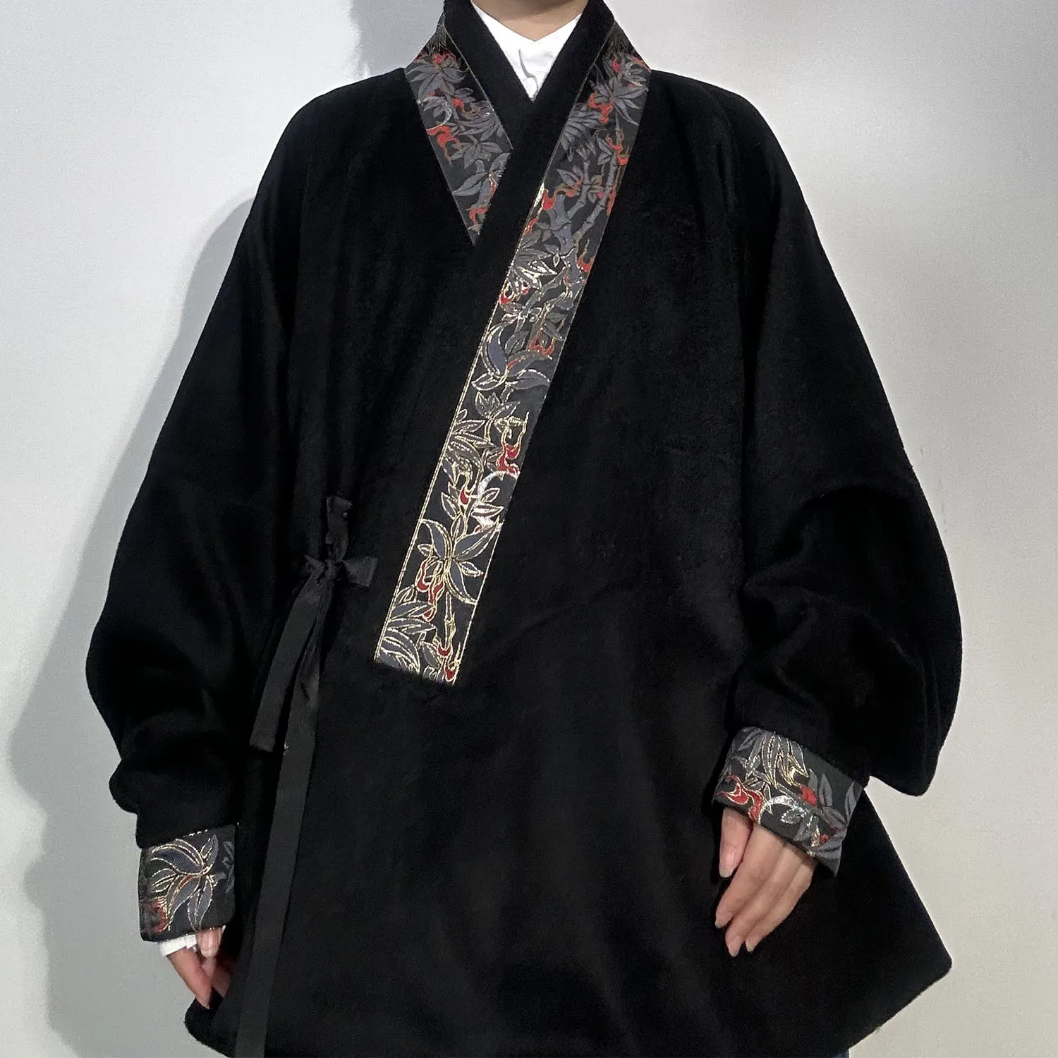 Lan Feng Fu Yu Ming made Hanfu men's and women's bow bag sleeves makeup flower coat jacket Chinese style winter