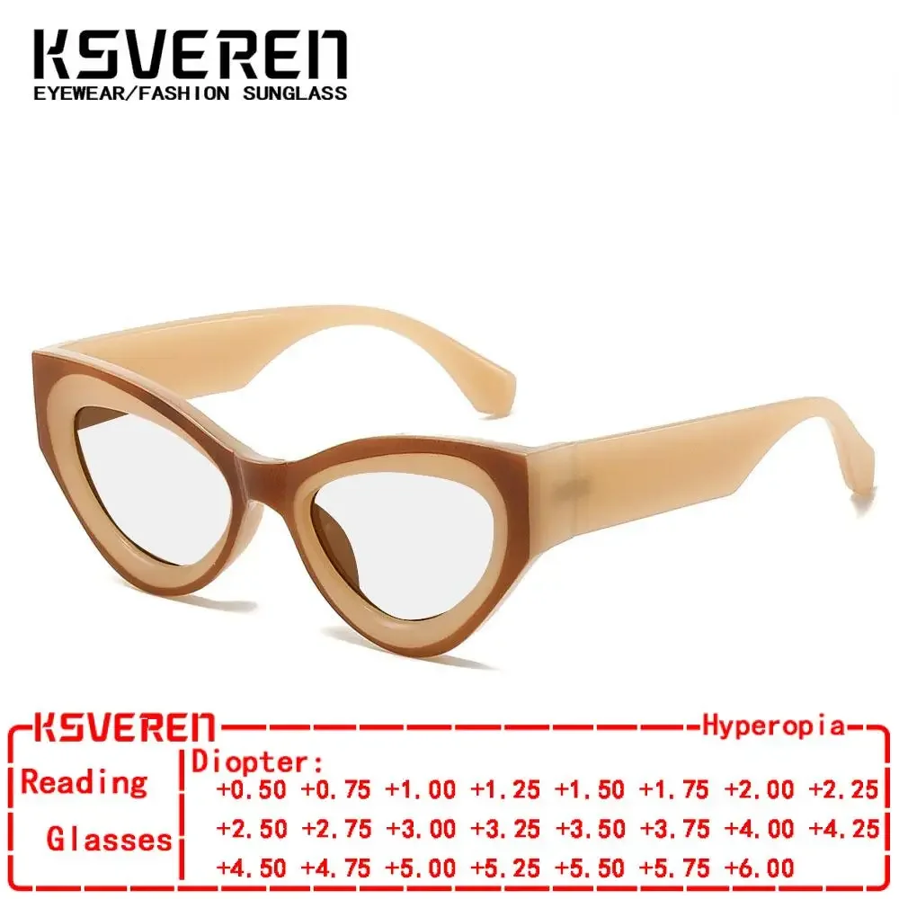 

Women Anti Blue Light Cat Eye Reading Glasses Thick Frame Finished Presbyopic Eyeglasses Female Prescription Optical Glasses