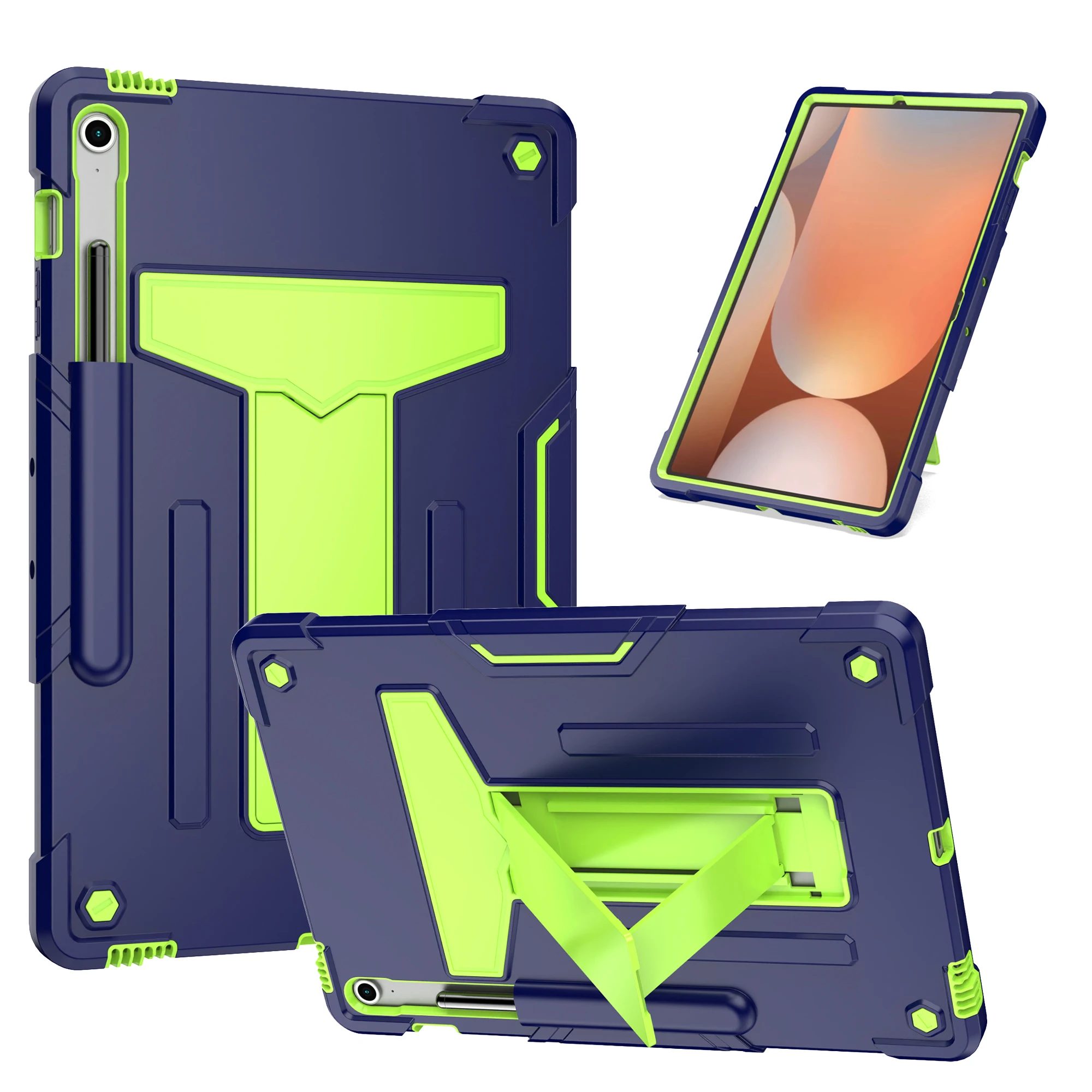 Pop 2025 New Kids Tablet Case For Samsung Galaxy S10 FE Plus 13.1 Inch X620 X626b Heavy Armor Funda For S10 Fe + 13.1 Kicktand C