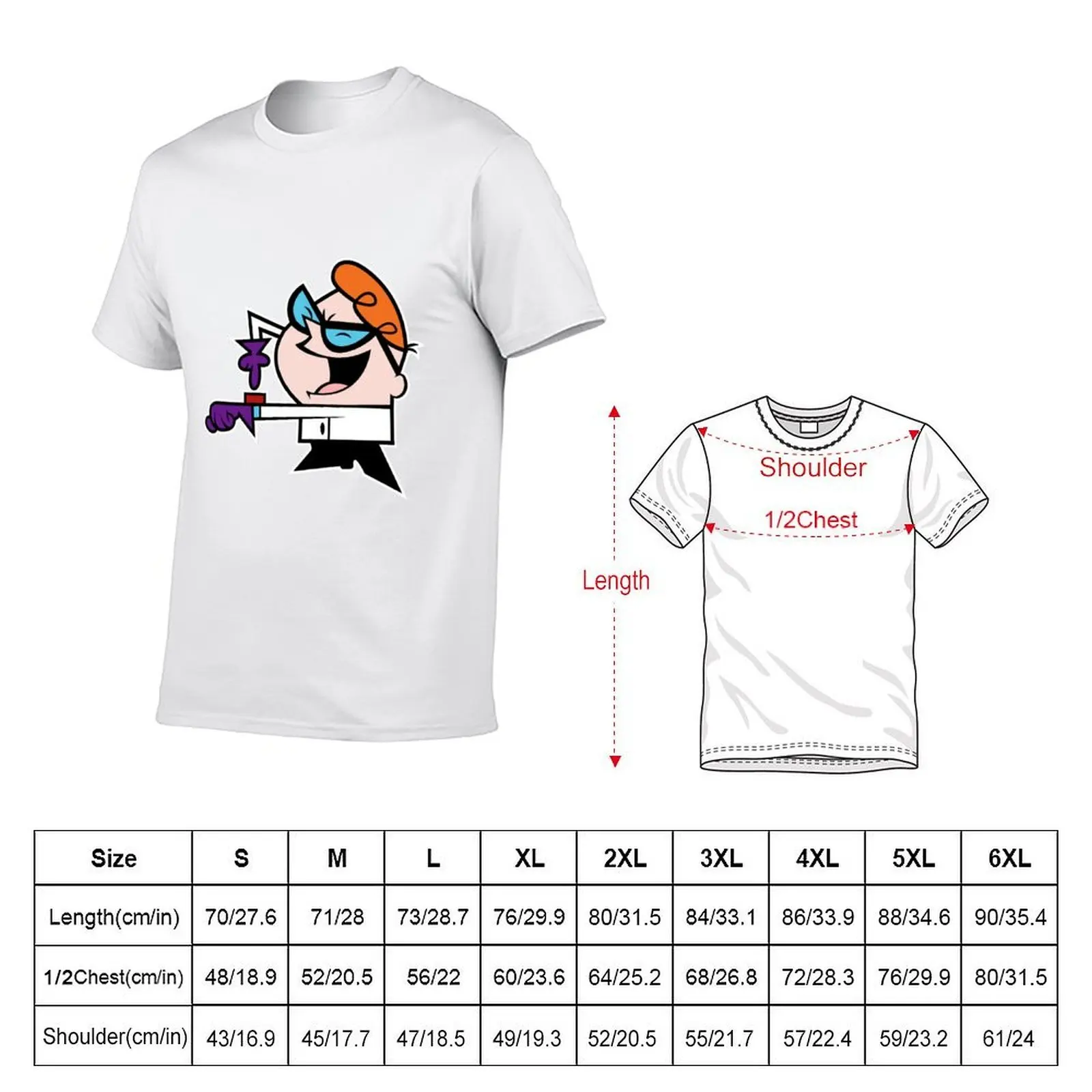 مختبر Dexter-Dexter ملصق تي شيرت رجل تي شيرت للرجال عادية مضحك تي شيرت الظلام الفكاهة تي شيرت