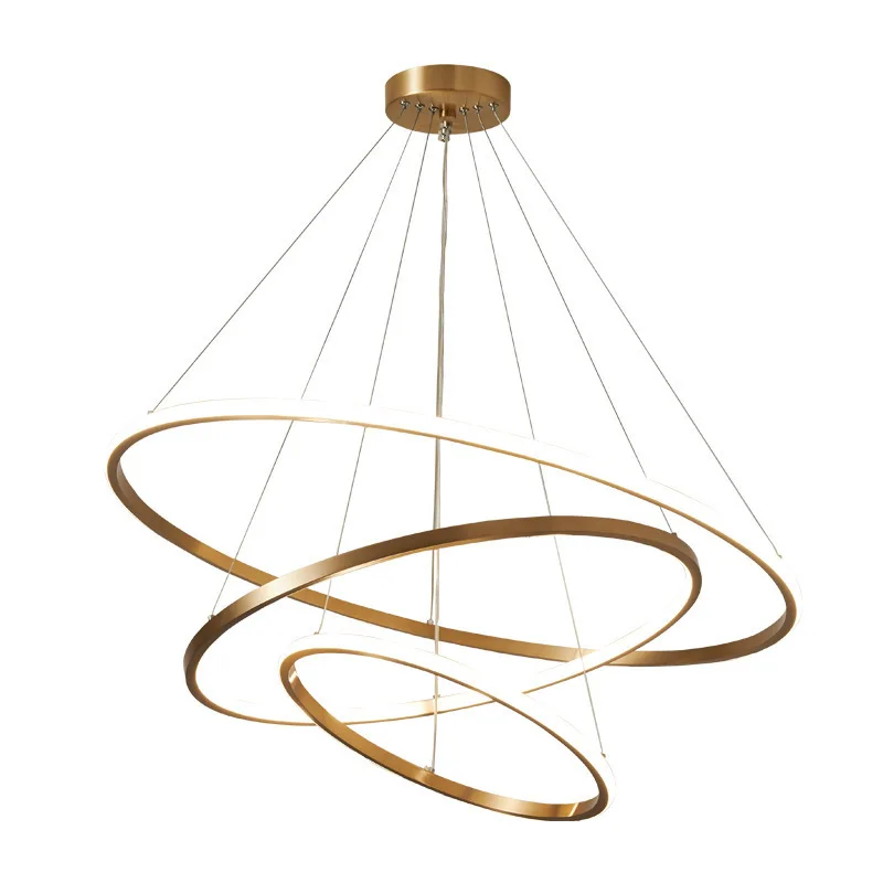 

Gold, simple, dining room, chandelier, round, three circles, living room, chandelier