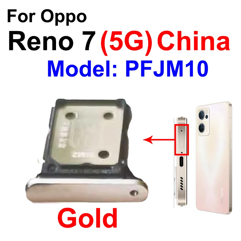 For OPPO Reno 7 7SE 7Lite 7Z 4G 5G SIM Card Tray Dual SIM Card