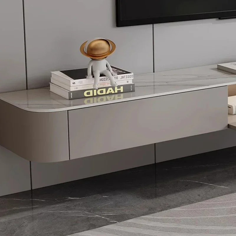 Luxury Floating Tv Stand Living Room Shelves Mirror Nordic Bedroom Tv Cabinet Salon Modern Archivadores Postmodern Furniture
