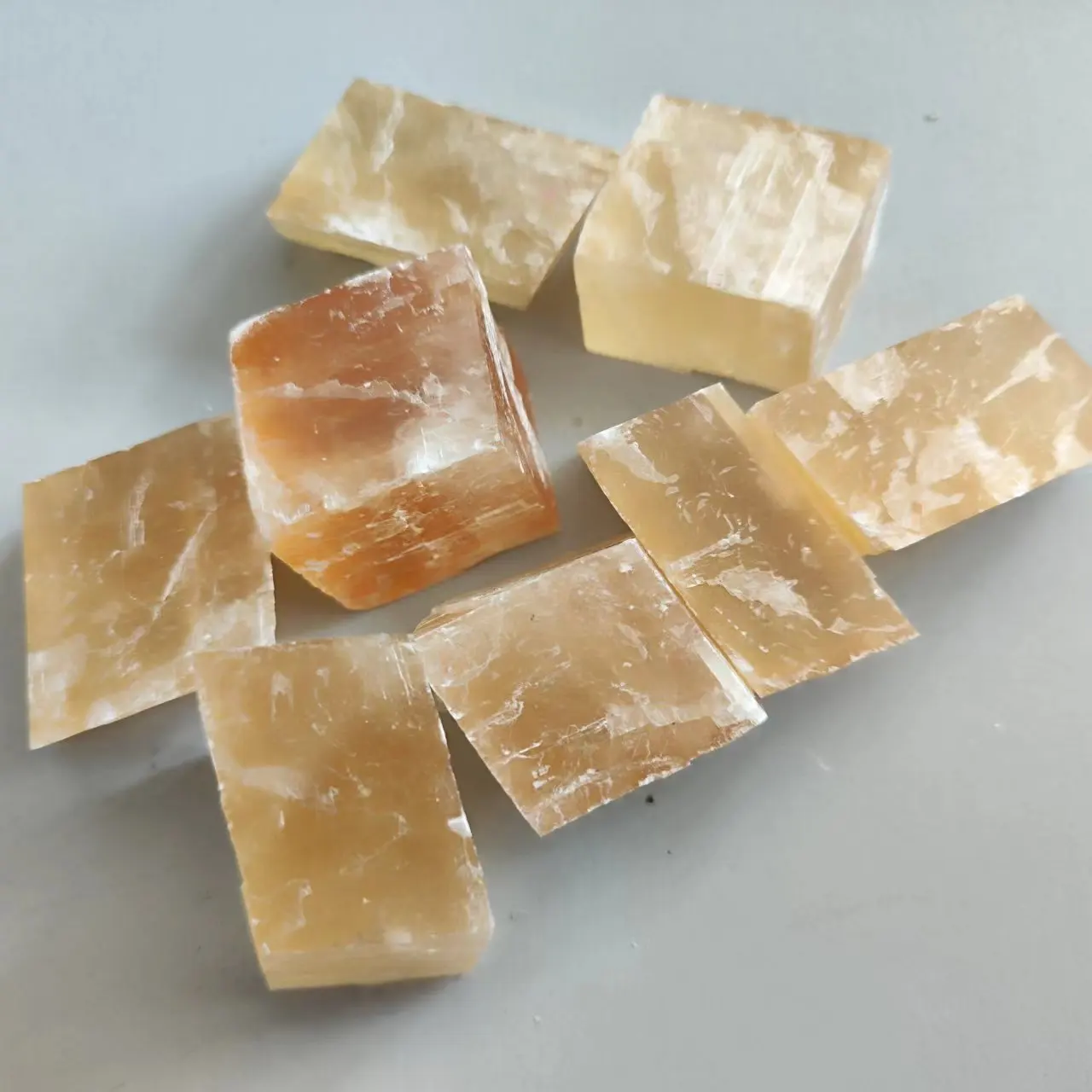 Natural orange Clear Iceland spar stone yellow Calcite Reiki healing Specimen Rough Raw Mineral Collection Gift