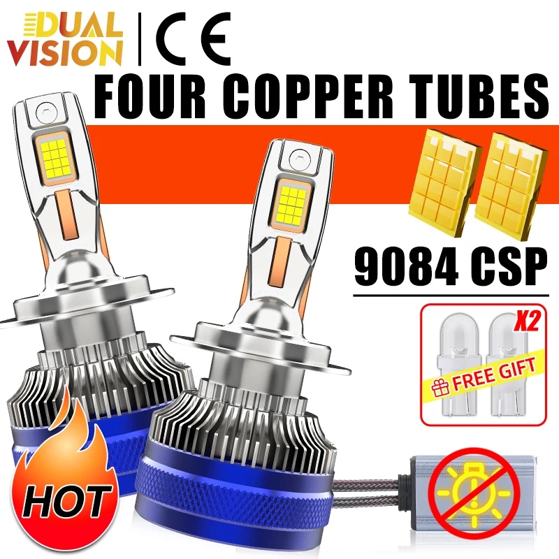 

Двойная медная трубка Canbus 6000K H1 H4 H11 9012 HIR2 H8 H9 9005 9006 HB3 HB4 12 В