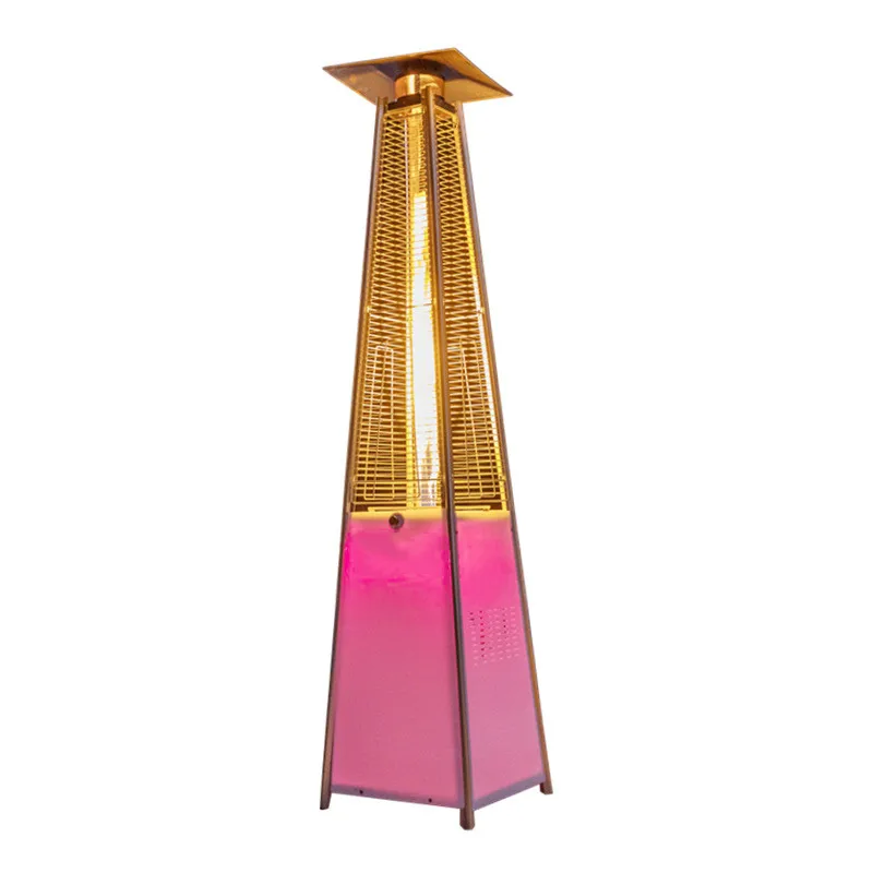 Hot selling LED pyramid patio flame patio  glass tube garden