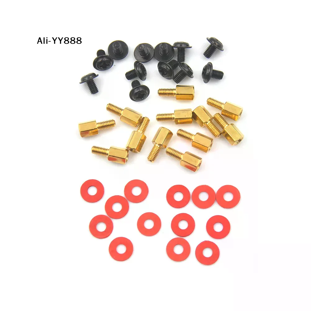 【Yy8】36 Stück/Set 2026 Neue Computer-PC-Gehäuse-Mainboard-Abstandsschrauben Isolierunterlegscheiben für Gehäuselüfter 6,5mm Messing-Abstandshalter 6-32-M3