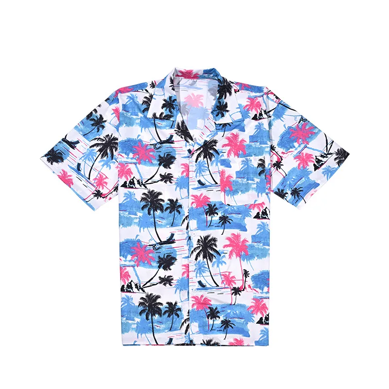 

Hawaiian Flower Shirt Men's Short Sleeved Port Trend Ins Cool Beach Shirt Summer Thin Loose Half Sleeved Jacket
