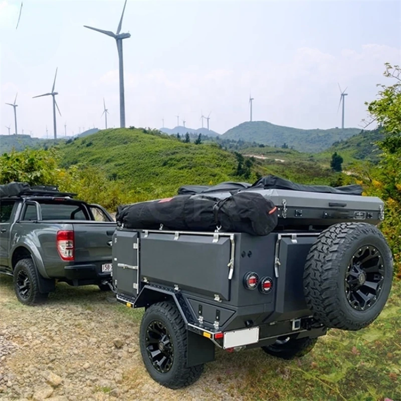 Finished Hybrid Offroad Tow Trailer Off Road Australia Trailer Camper With Inflatable Tent