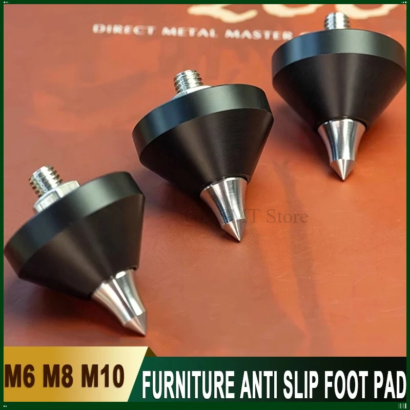 1-4Pcs Audio Damping Feet Anti-Shock Spikes CNC 316L Stainless Steel M6 M8 M10 Screw Mount for Speaker/Amplifier