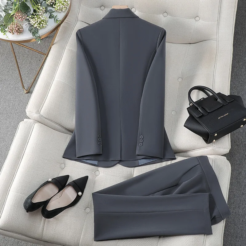 High-End Business Suit Women's Spring and Autumn Temperament Goddess Style Workplace Formal Wear Gray Suit Overalls