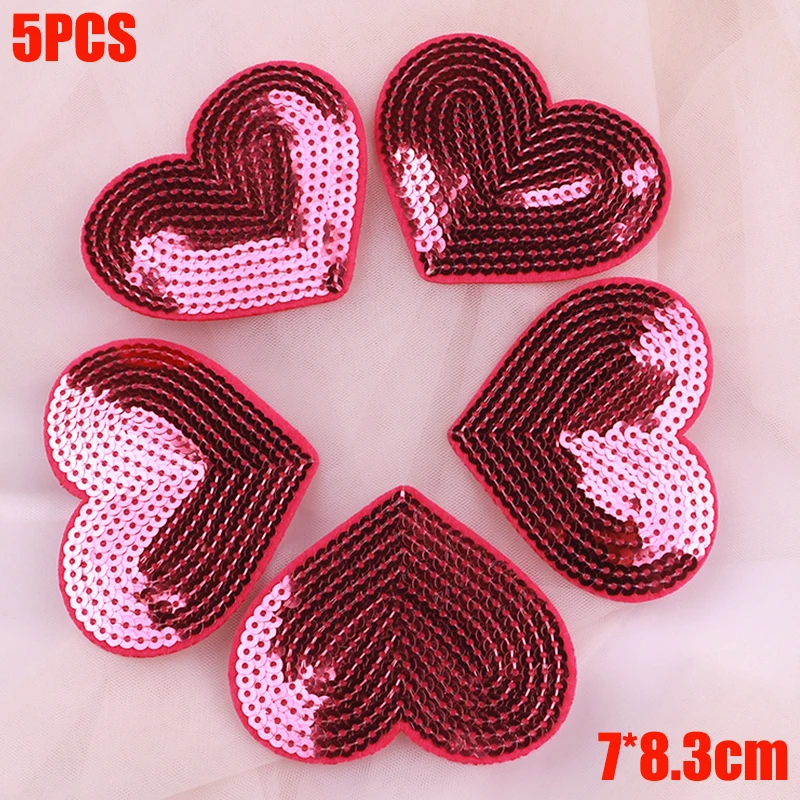 5PCS Five-Pointed Star/Heart Love Sequins Embroidery DIY Sequins