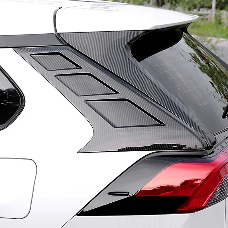 

Carbon Fiber Color Tail Wing Side Cover Panel Decoration For Toyota RAV4 2020-2024 Car Styling Rear Louvre Panels Trim