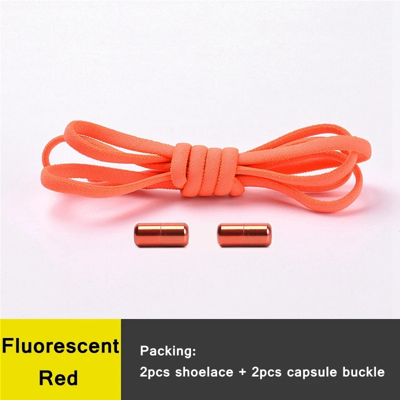 21 kleuren Geen stropdas schoenveters voor sneakers Elastische veters Ronde metalen slot Luie schoenveter 1 seconde snel aan en uit unisex