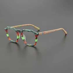 Vintage frosted textured acetate glasses frame Men's and women's colouring myopia prescription optical glasses frame luxury bran