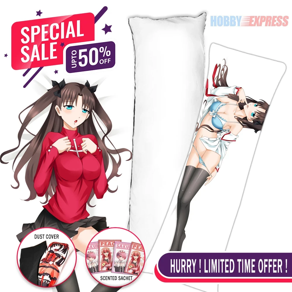 Anime Dakimakura Japanese Otaku Waifu Hugging Body Pillow Cover Rin Tohsaka