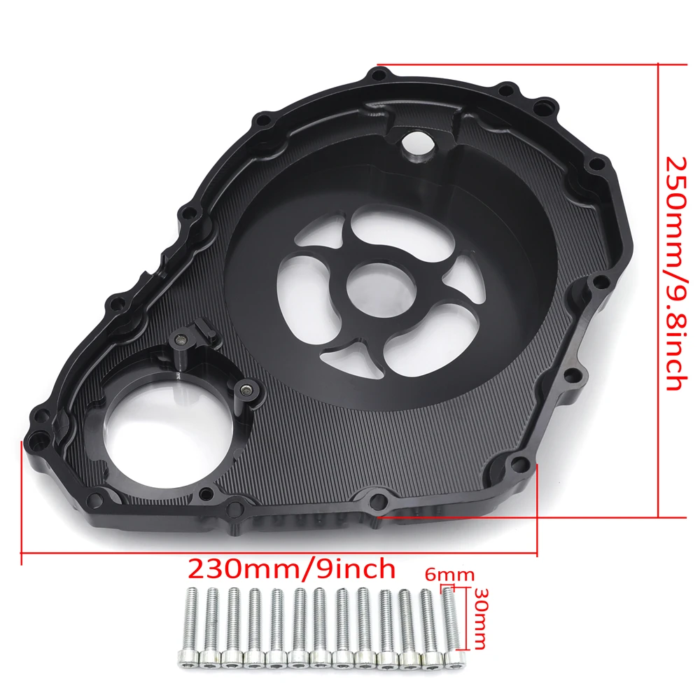 Right CNC Black&Clear Engine Clutch Cover W/gasket for Suzuki GSX-R 600/750 2006-2022 Motorcycle Accessories & Items