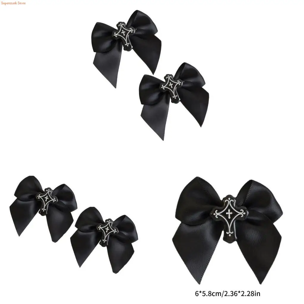 q5we-Готический-бант-y2k-стиль-балетная-темная-заколка-для-волос-плоские-зажимы-балетная-заколка-для-волос-с-бантом-и-лентой-для