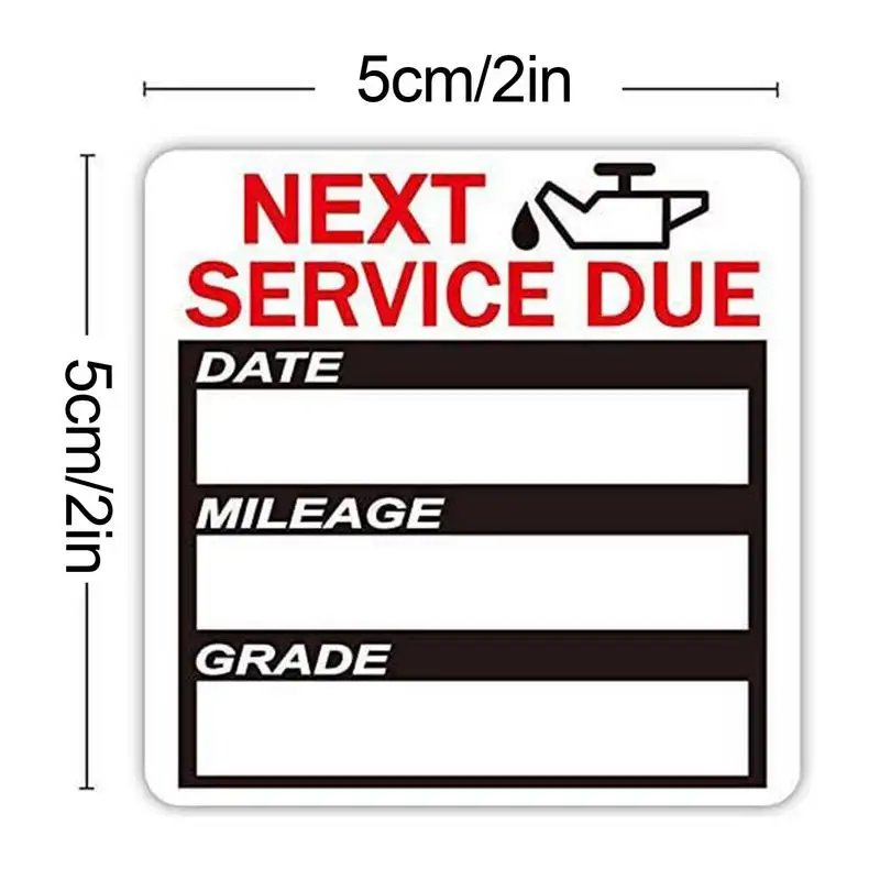40pcs "NEXT SERVICE DUE" Oil Change Maintenance Service Reminder Stickers 2"x2" Window Sticker Adhesive Labels Car Sticker