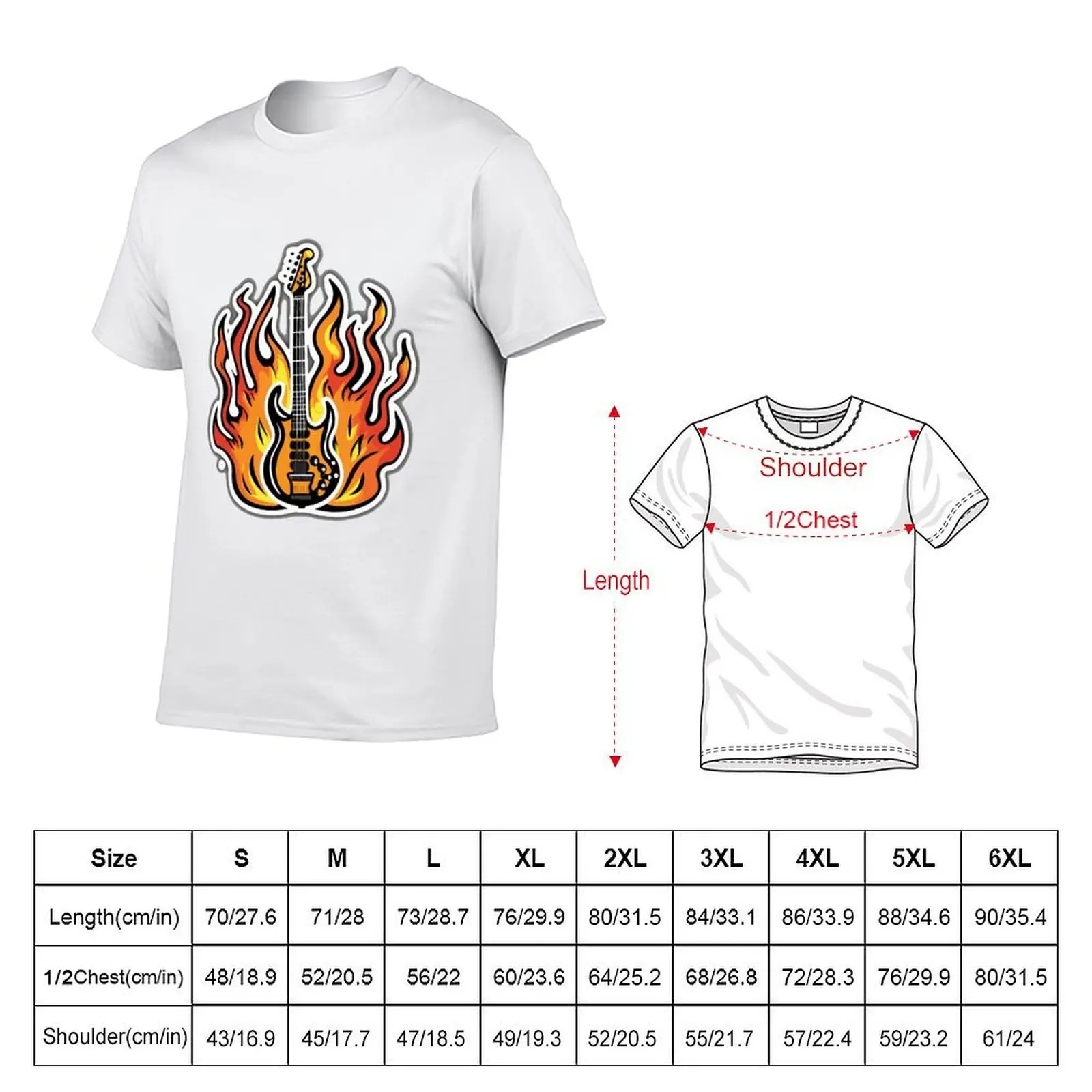 Fiery Bass Guitar Inferno T-Shirt custom t-shirts summer shirt tee shirts for men