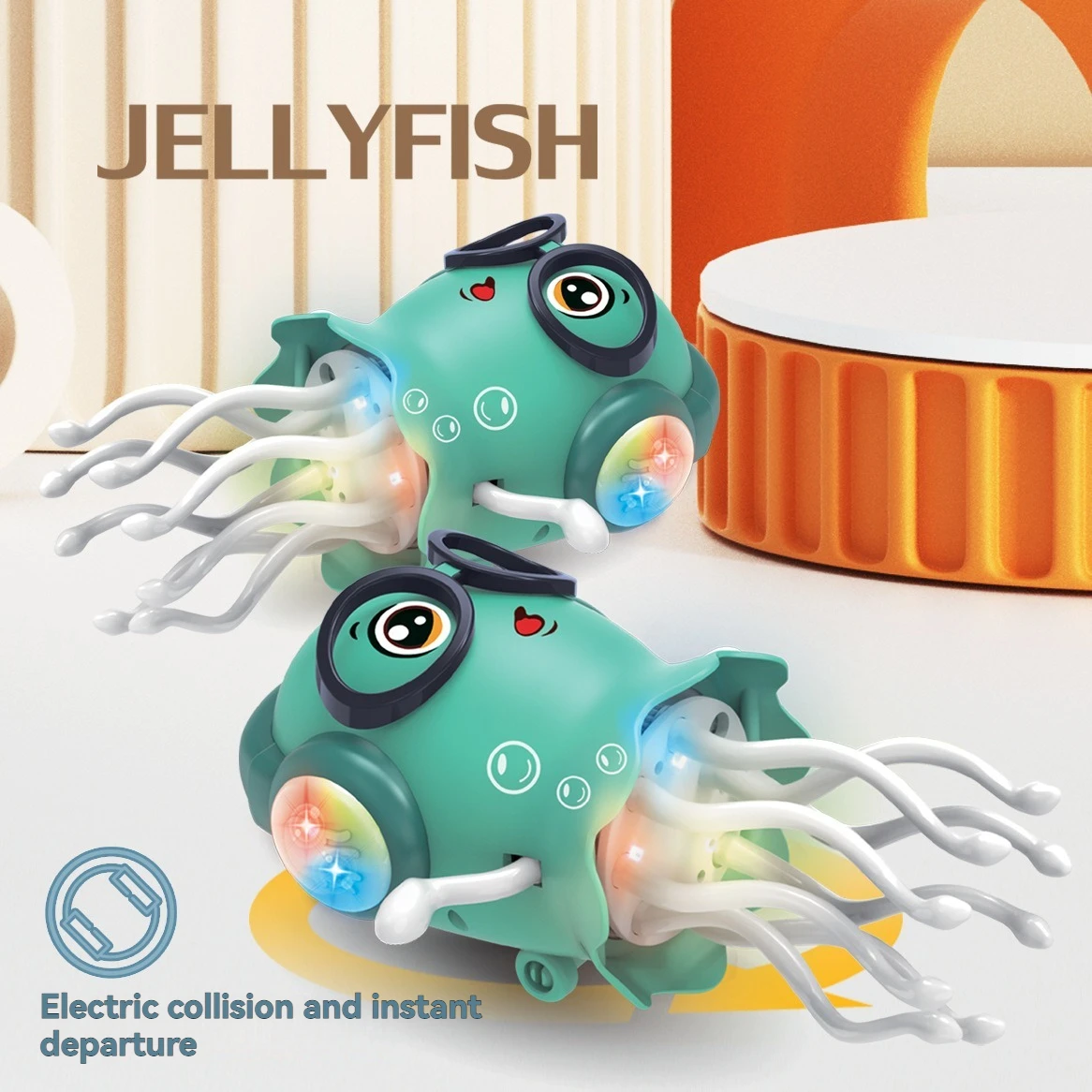 

2025 new electric quirky dancing jellyfish octopus toy with light and music sensing, obstacle avoidance, stress relief small toy