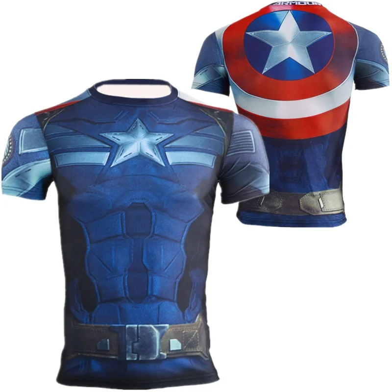 Theme sports tight fitting short sleeved T-shirt round neck slim fit breathable fitness running casual wear view 2